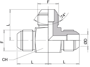 Schema Grafico UNIONE A “T” MASCHIO JIC 37° AERTUBI S.r.l.