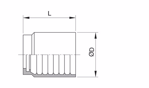 Schema Grafico BOCCOLA PER TUBO R1AT, R2AT AERTUBI S.r.l.