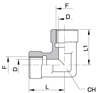 Schema Grafico UNIONE GOMITO 90° FEMMINA GAS AERTUBI S.r.l.